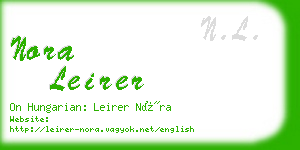 nora leirer business card